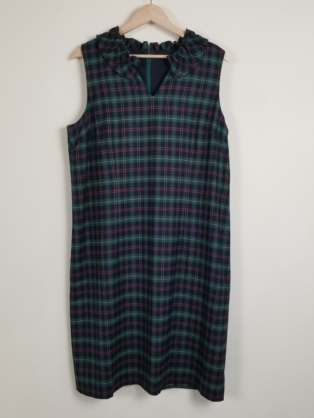 Talbots Wool Blend Plaid Dress Size 14